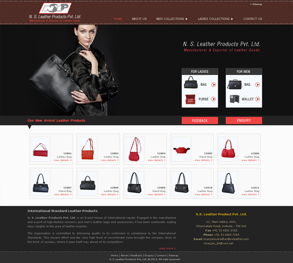 N.S. Leather Products Pvt. Ltd. Website